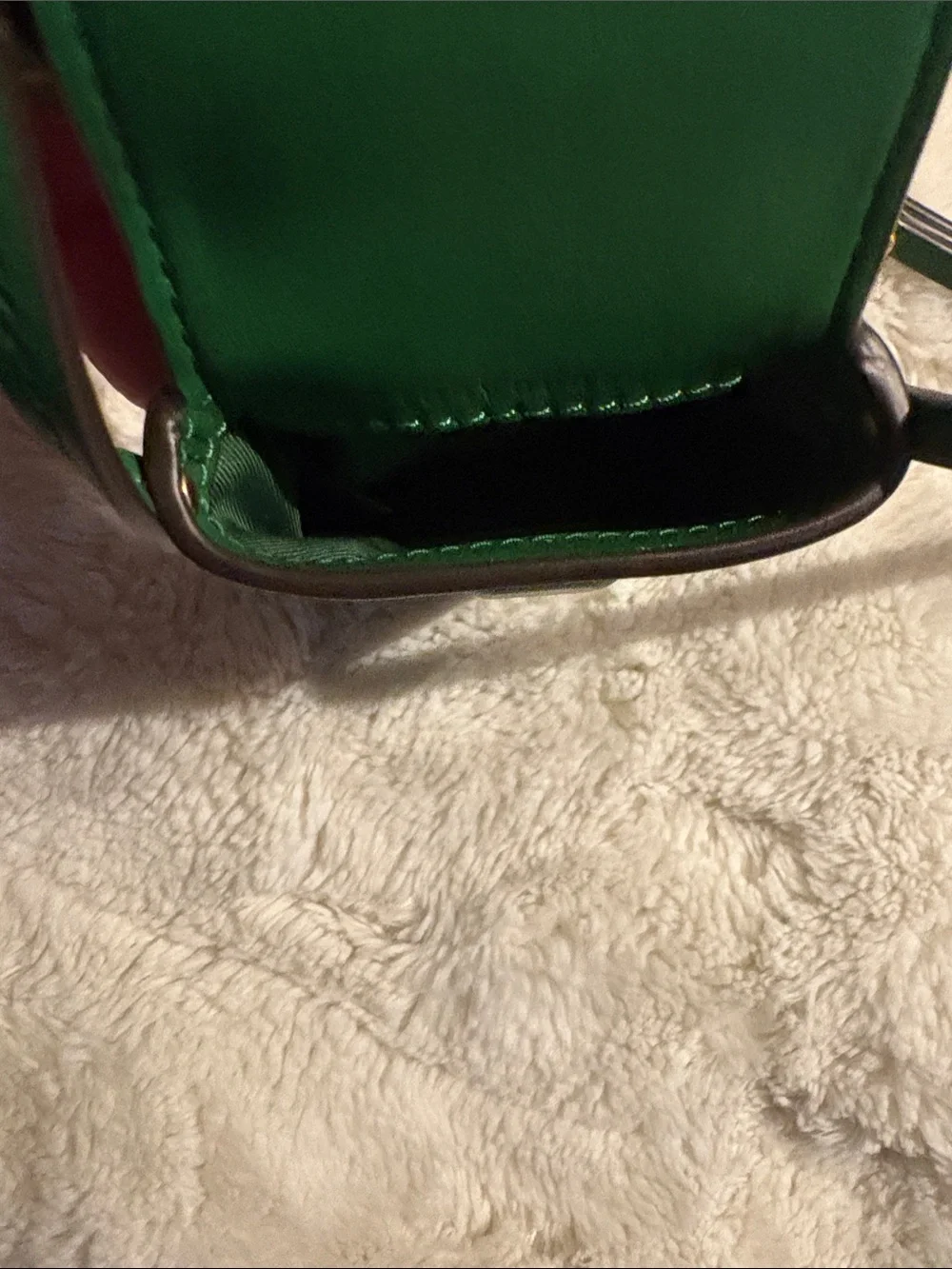 Tory Burch Emerald Green Leather Crossbody Micro Pouch with Logo Cutout
